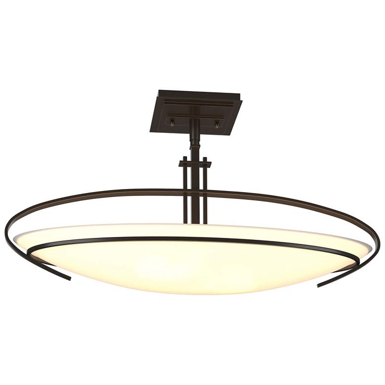 Image 1 Mackintosh 23.6" Wide Oil Rubbed Bronze Semi-Flush With Opal Glass Sha