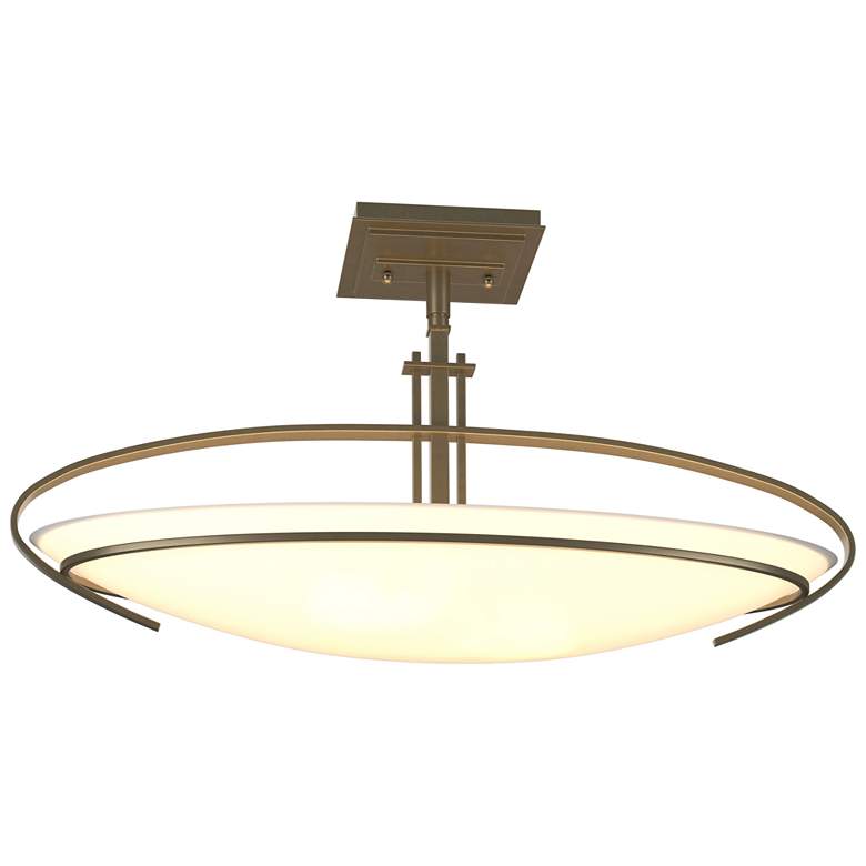 Image 1 Mackintosh 23.6 inch Wide Soft Gold Semi-Flush With Opal Glass Shade