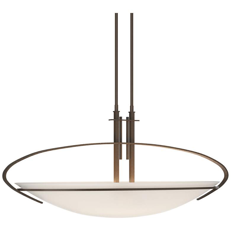 Image 1 Mackintosh 32.5 inch Wide Bronze Long Pendant With Opal Glass Shade