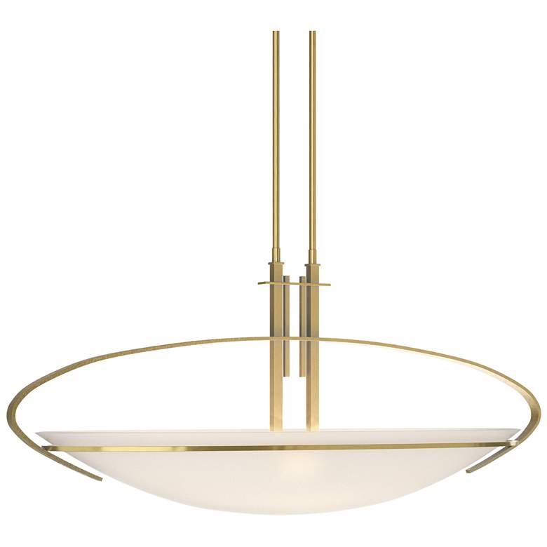 Image 1 Mackintosh 32.5"W Modern Brass Standard Pendant w/ Opal Glass Shade