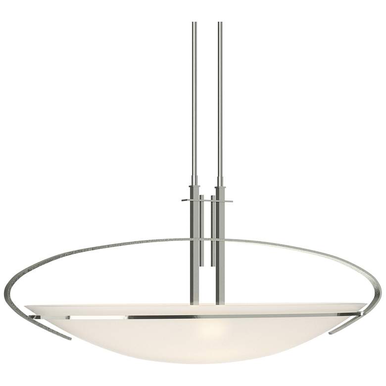 Image 1 Mackintosh 32.5"W Sterling Standard Pendant With Opal Glass Shade