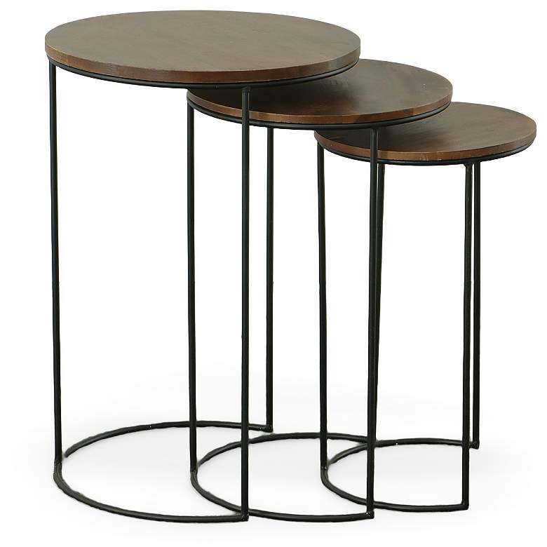 Image 1 Mackintosh Chestnut And Black Round Nesting Tables