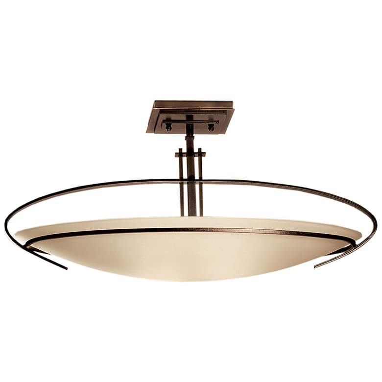 Image 1 Mackintosh Dark Smoke Semi/Flush With Opal Glass