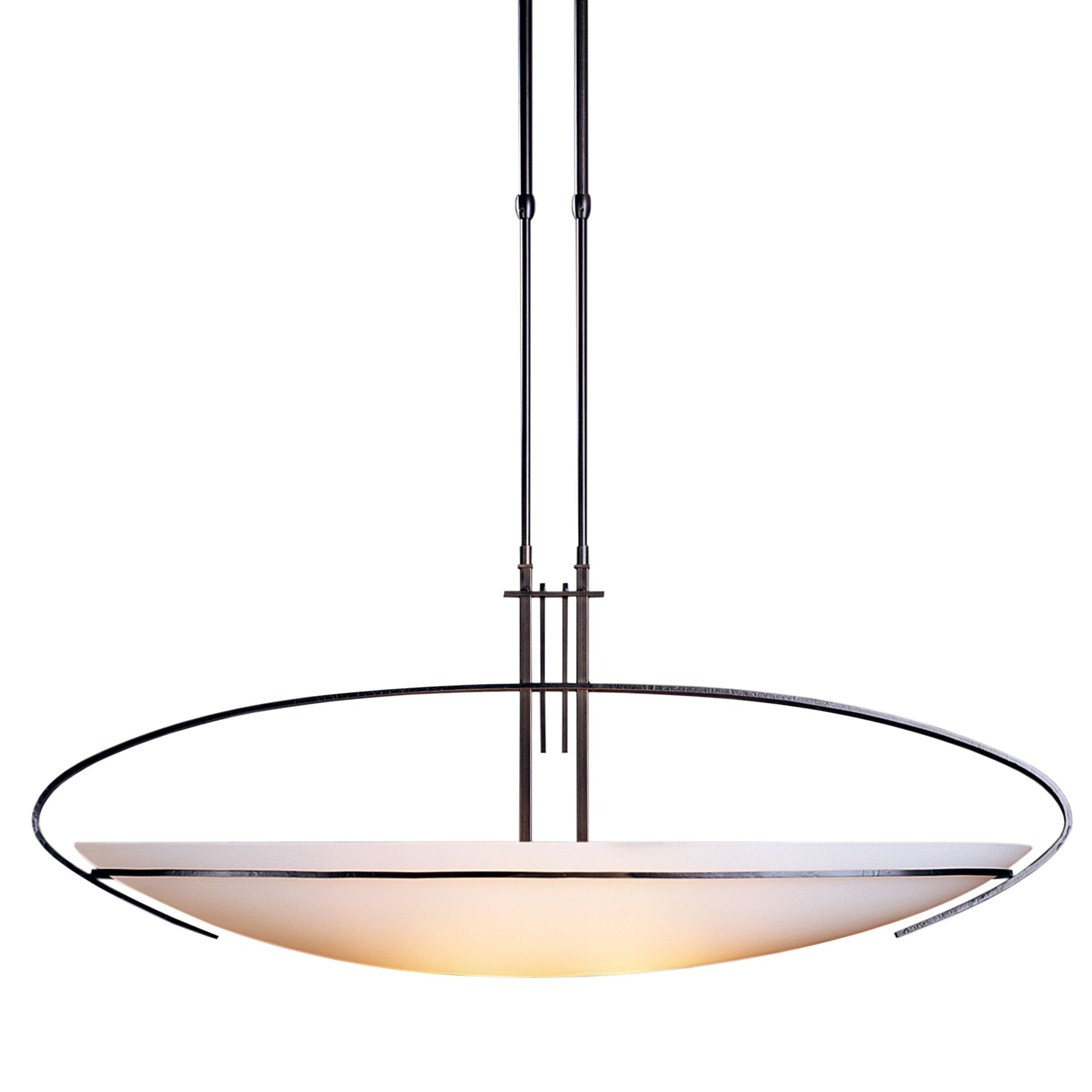 Image 3 Mackintosh Large Pendant - Dark Smoke Finish - Opal Glass - Standard Height