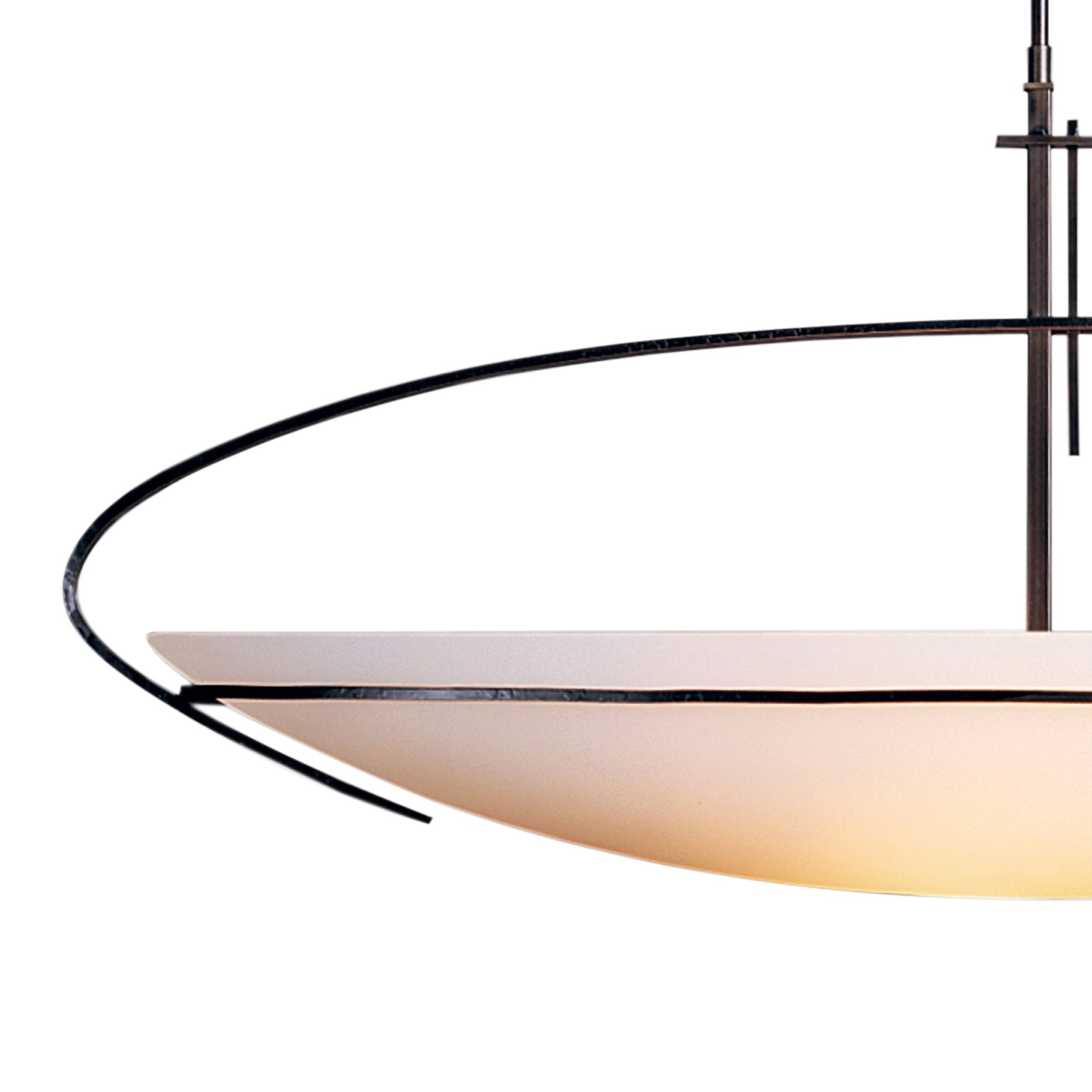 Image 4 Mackintosh Large Pendant - Dark Smoke Finish - Opal Glass - Standard Height more views