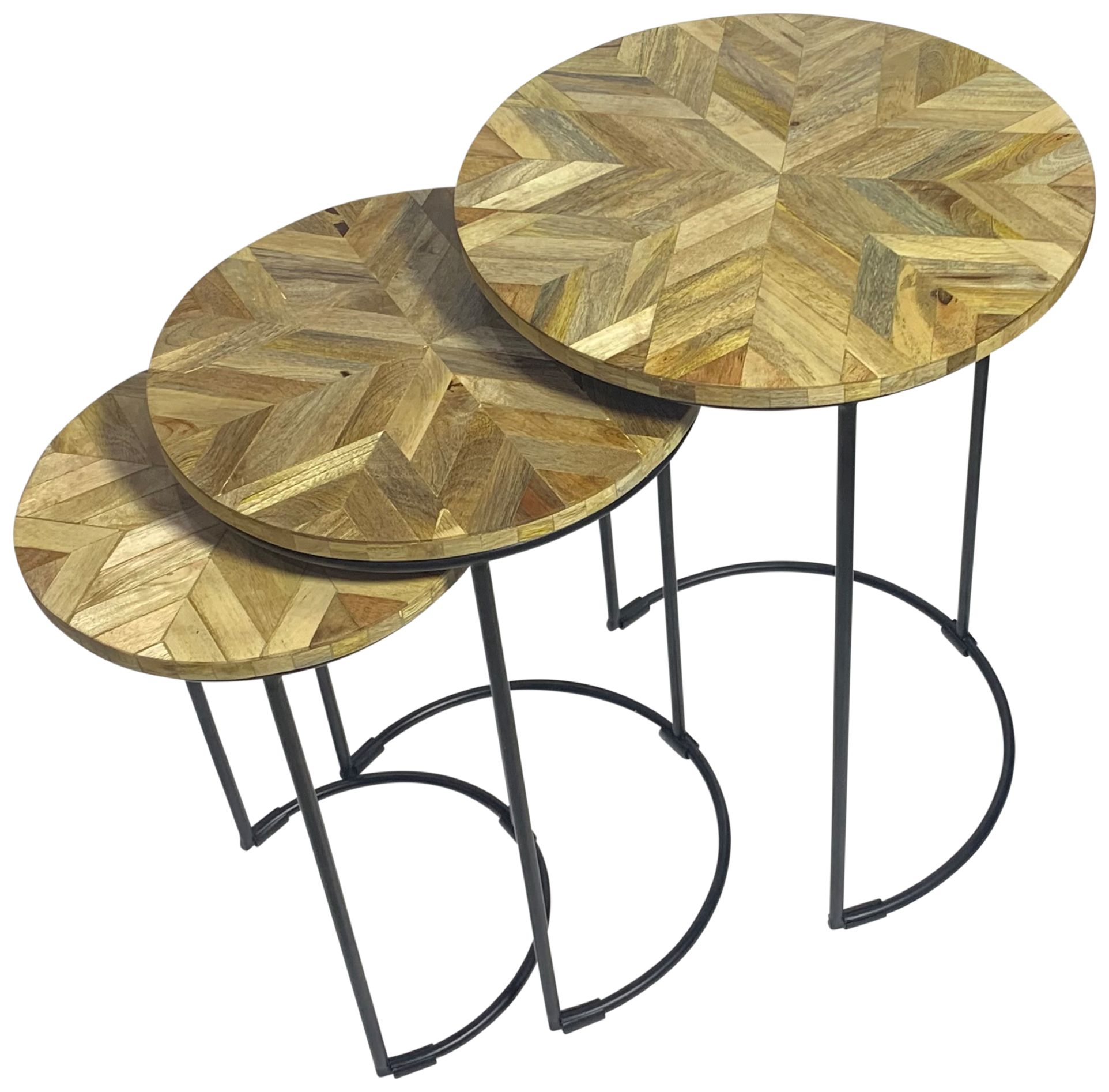 Image 2 Mackintosh Natural Inlay And Black Round Nesting Tables more views