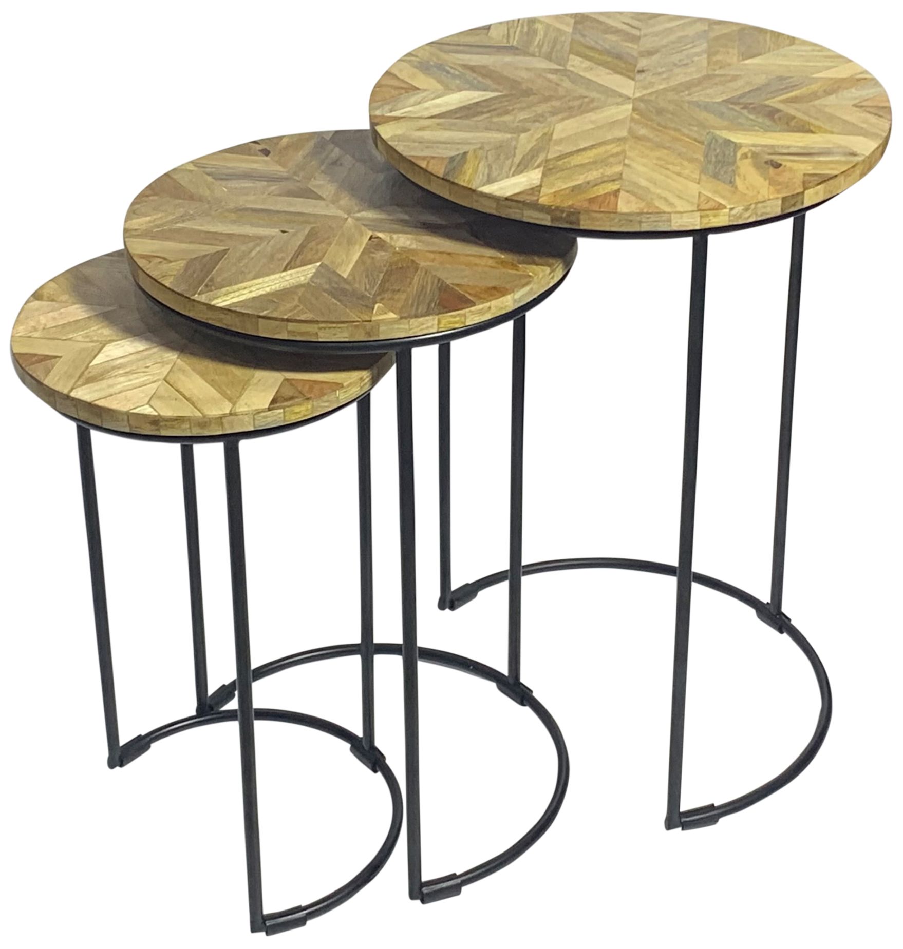 Image 3 Mackintosh Natural Inlay And Black Round Nesting Tables more views
