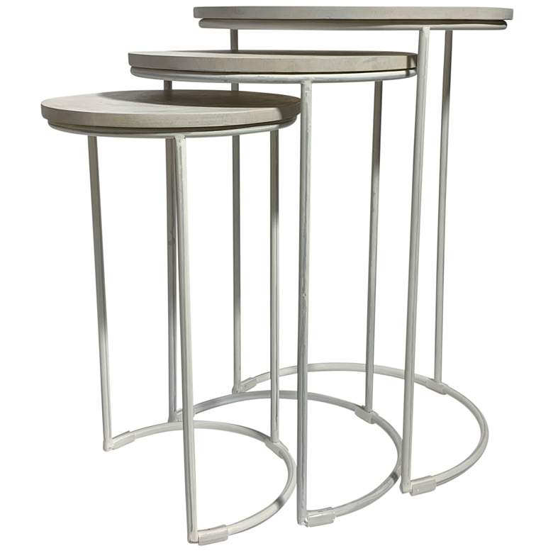Image 1 Mackintosh Whitewash Round Nesting Tables