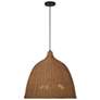 1_Macra 23" Wide Dark Brown Wicker 3-Light Pendant