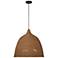 Macra 23" Wide Dark Brown Wicker 3-Light Pendant