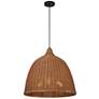 4_Macra 23" Wide Dark Brown Wicker 3-Light Pendant more views
