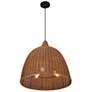 5_Macra 23" Wide Dark Brown Wicker 3-Light Pendant more views
