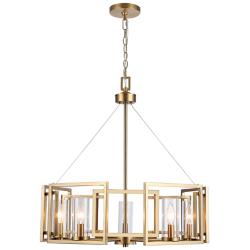 Macro 24 1/2" Wide Brushed Champagne Bronze 5-Light Pendant