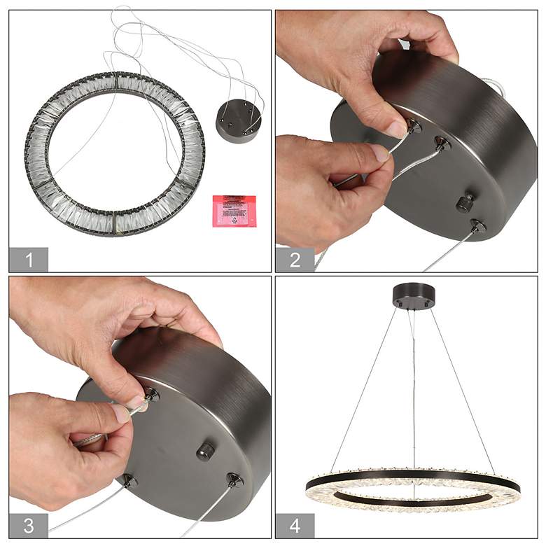 Image 7 Macrobotrys 23 1/2"W Plating Brass LED Ring Pendant Light more views