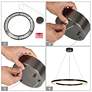 7_Macrobotrys 23 1/2"W Plating Brass LED Ring Pendant Light more views