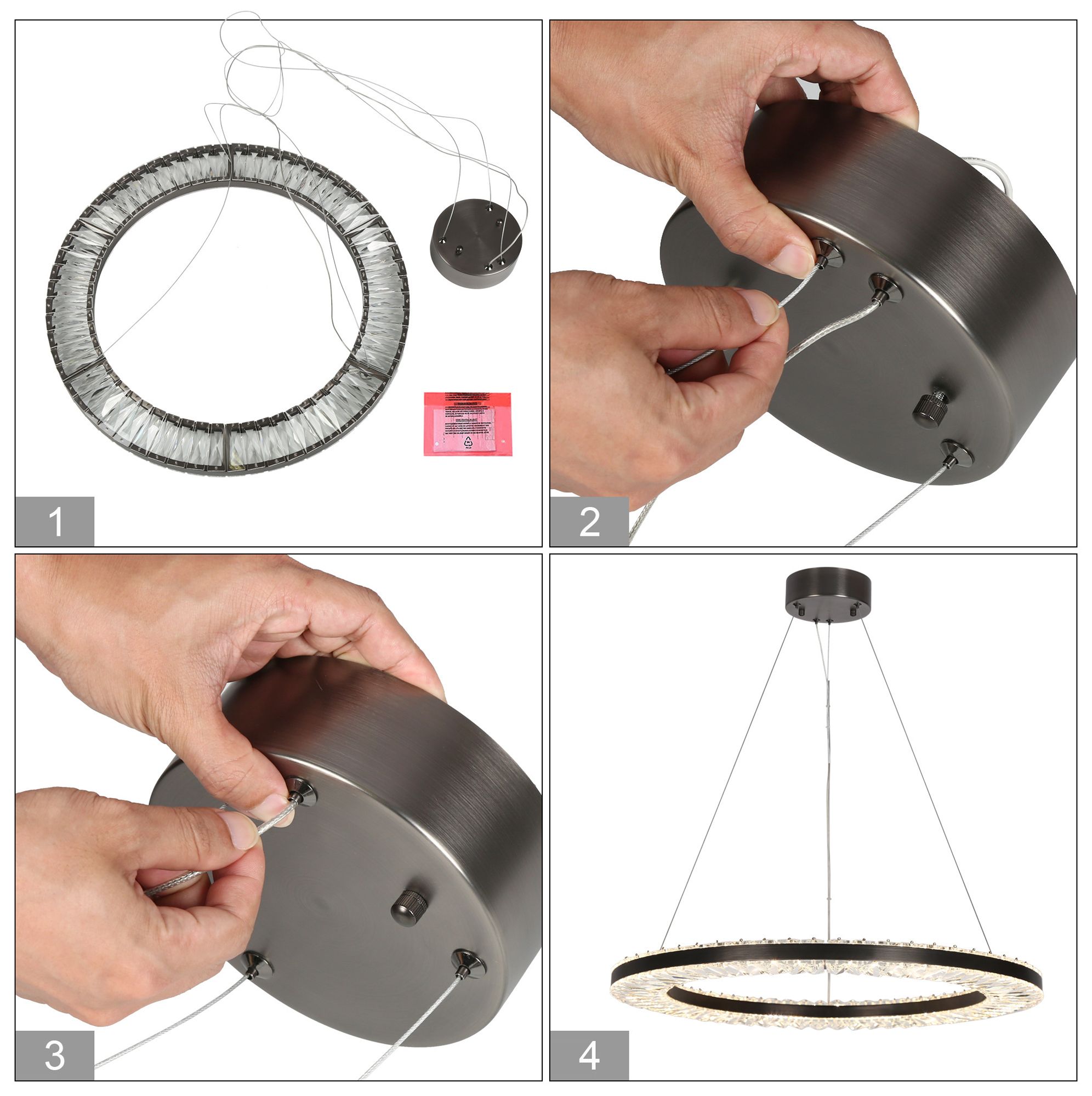 Macrobotrys 23 1/2"W Plating Brass LED Ring Pendant Light - Made to Order
