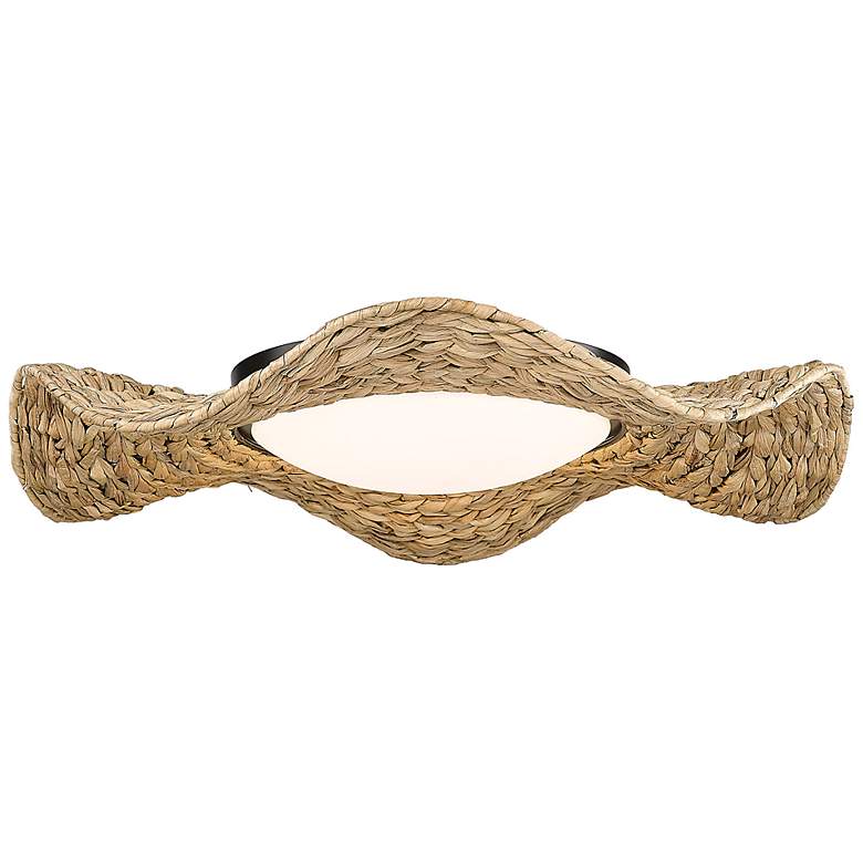 Image 6 Macy 20 7/8 inch Wide Matte Black LED Flush Mount With Woven Sweet Grass more views