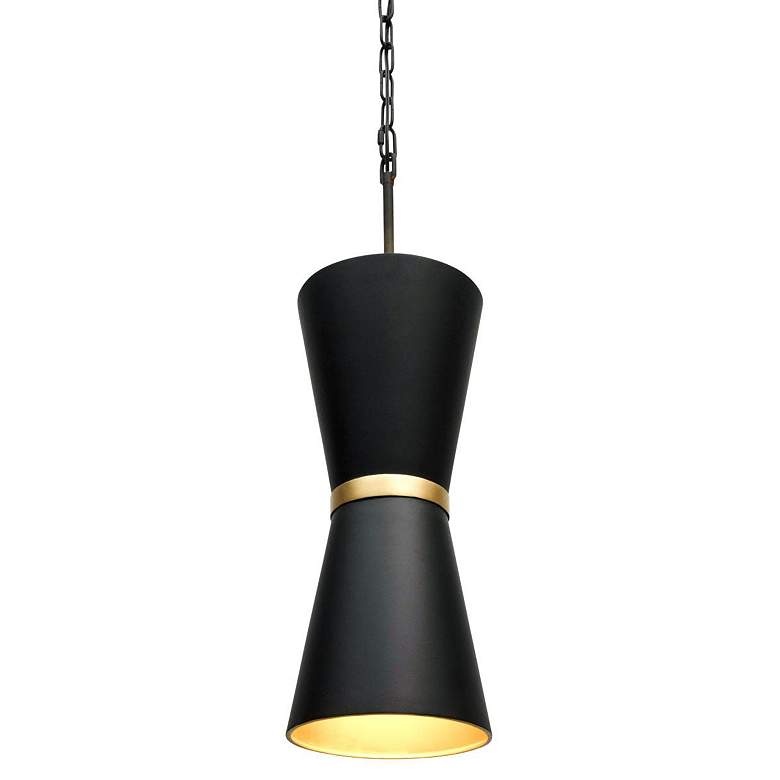 Image 1 Mad Hatter 2-Lt Pendant - Matte Black/French Gold