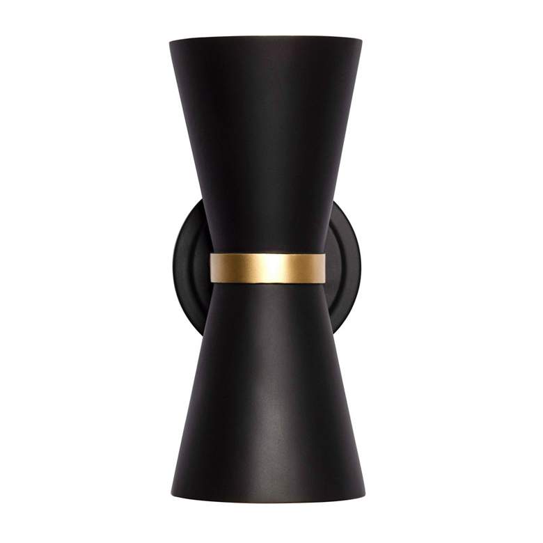 Image 3 Mad Hatter 2-Lt Sconce - Matte Black/French Gold more views