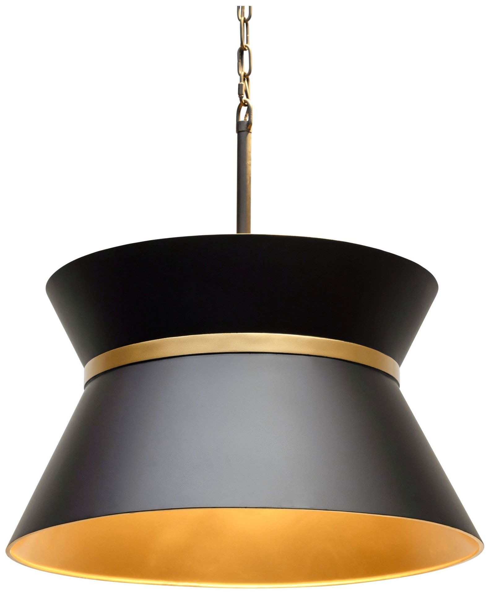 Mad Hatter 4-Lt Pendant - Matte Black/French Gold