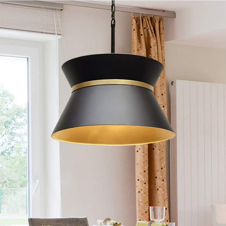 Image 1 Mad Hatter 4-Lt Pendant - Matte Black/French Gold