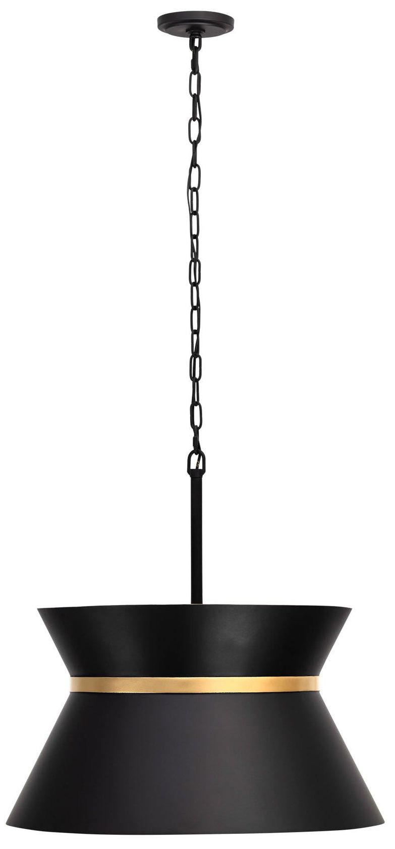 Image 3 Mad Hatter 4-Lt Pendant - Matte Black/French Gold more views