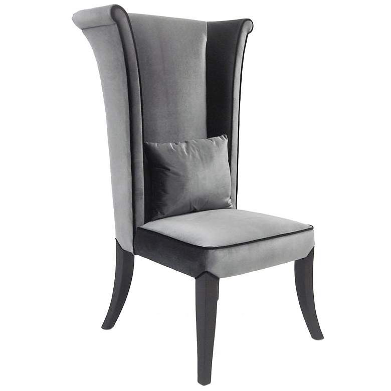 Image 1 Mad Hatter Gray Velvet Dining Chair