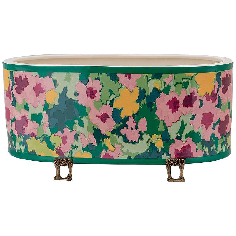 Image 1 Madcap Cottage Rousham Multi-Color 18 3/4" Wide Oval Planter