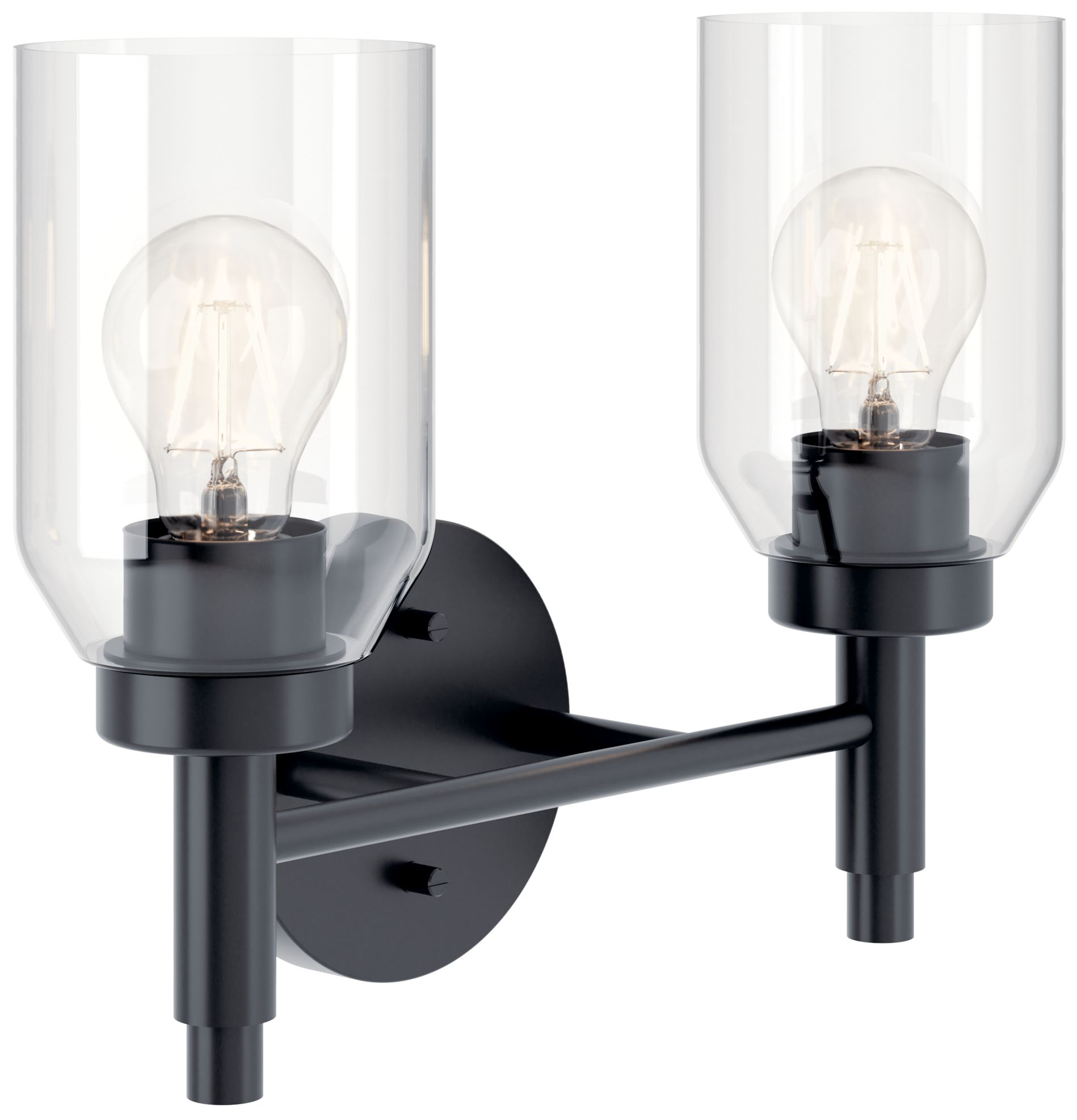 Madden 14.25 Inch 2 Light Vanity with Clear Glass in Black