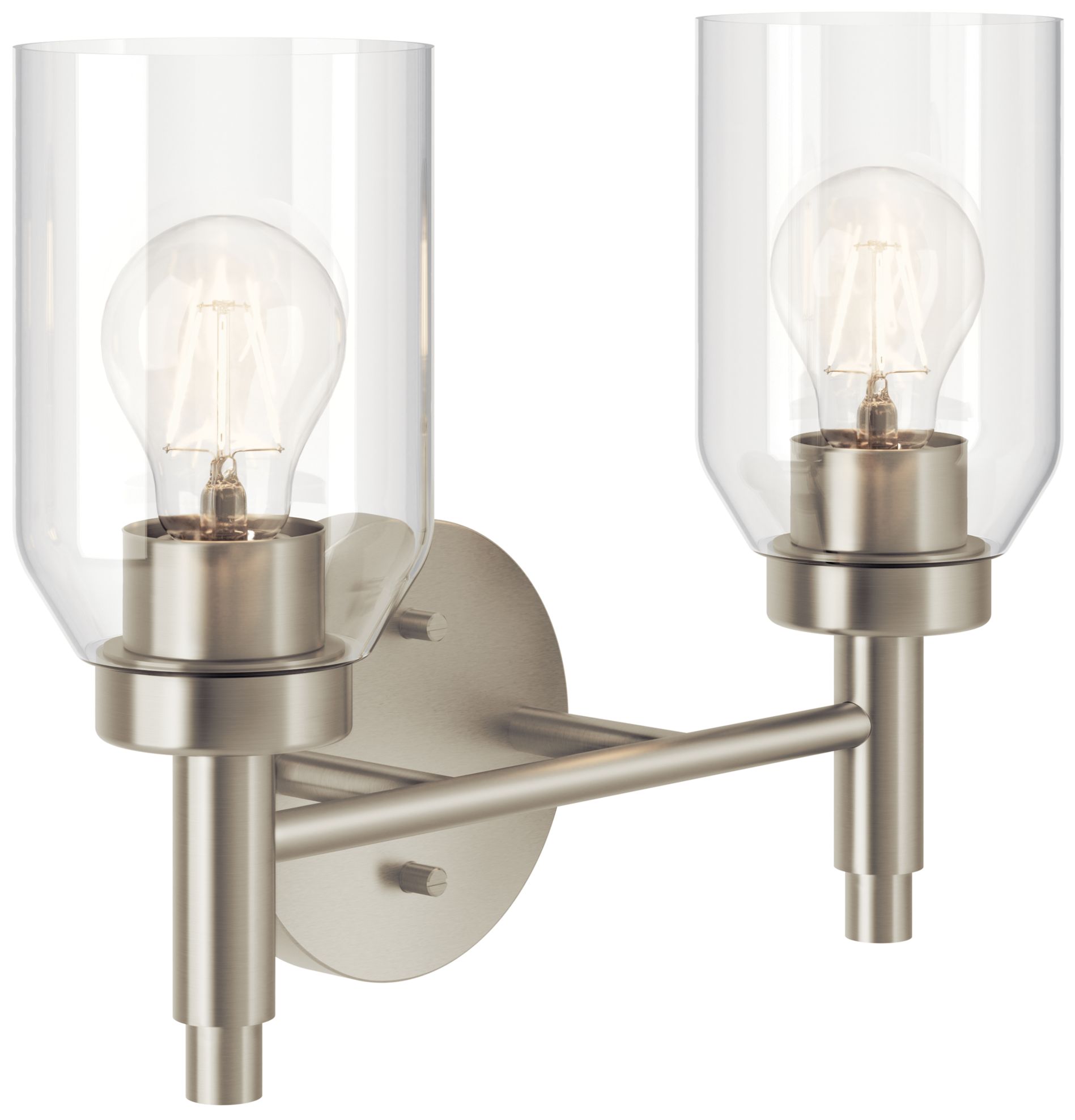 Madden 14.25 Inch 2 Light Vanity with Clear Glass in Brushed Nickel