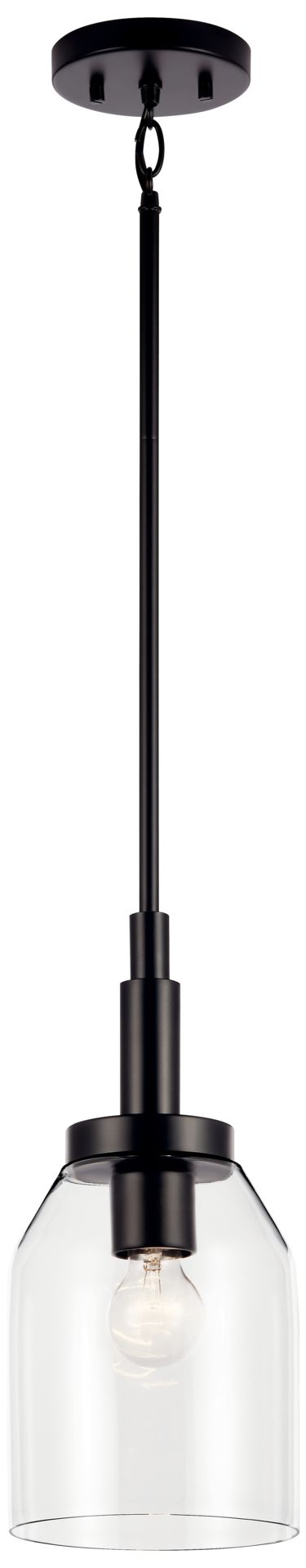 Madden 15 Inch 1 Light Mini Pendant with Clear Glass in Black