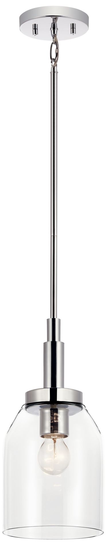 Madden 15 Inch 1 Light Mini Pendant with Clear Glass in Chrome