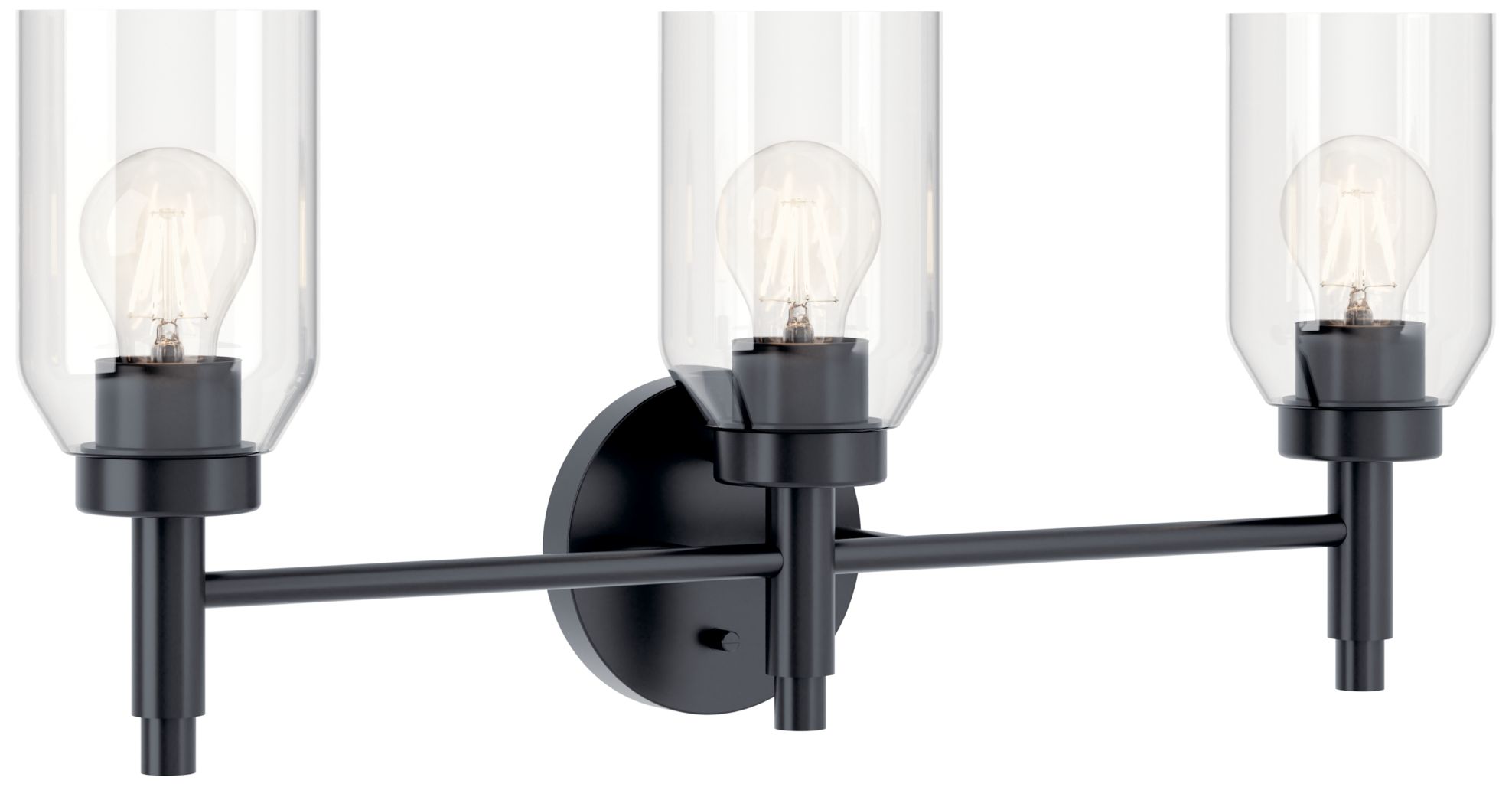 Madden 24 Inch 3 Light Vanity with Clear Glass in Black