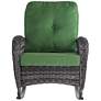 Madden 3 Piece Green and Rattan Outdoor Rocking Chair Set With Coffee Table