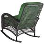 Madden 3-Piece Rattan Outdoor Green Rocking Chair Set With Coffee Table