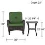 Madden 3-Piece Rattan Outdoor Green Rocking Chair Set With Coffee Table