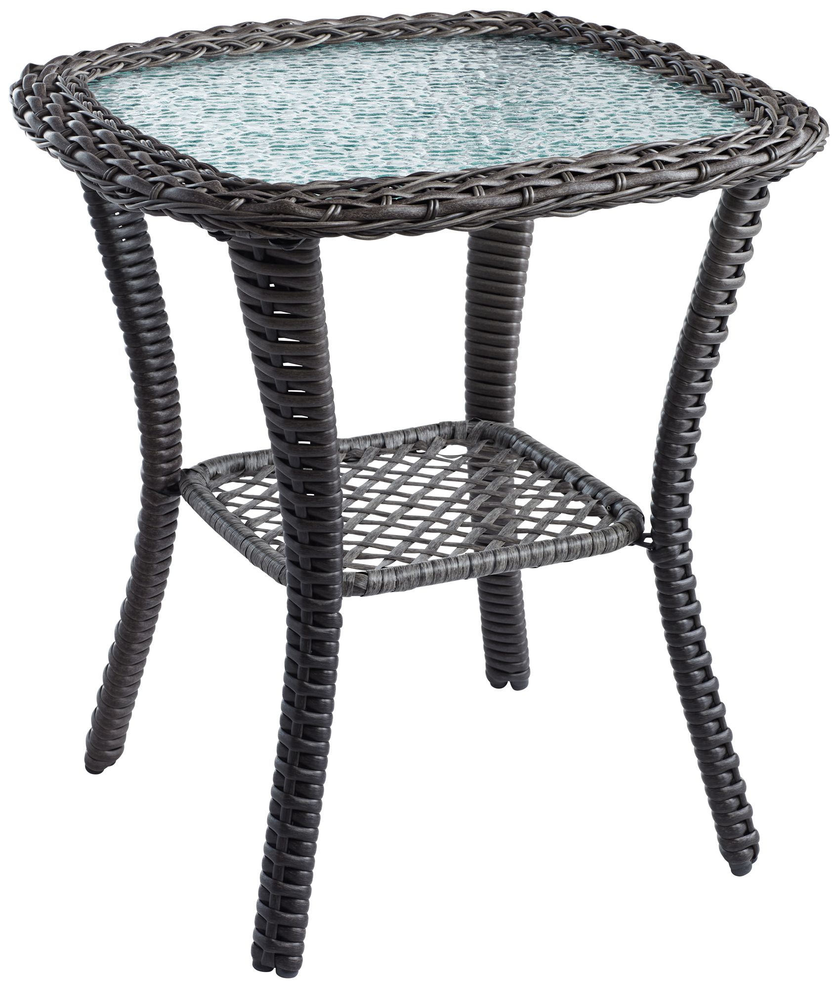 Madden 3-Piece Rattan Outdoor Green Rocking Chair Set With Occasional Table