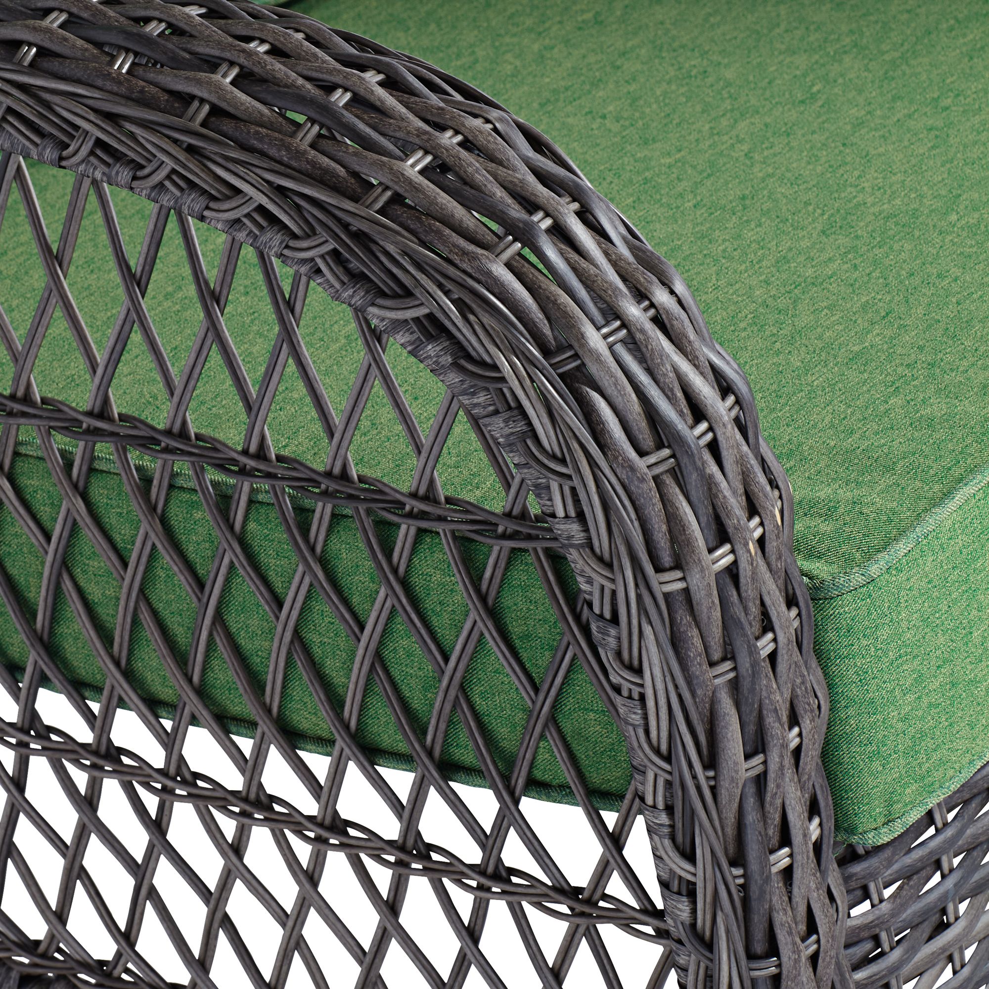 Image 5 Madden 3-Piece Rattan Outdoor Green Rocking Chair Set With Occasional Table more views