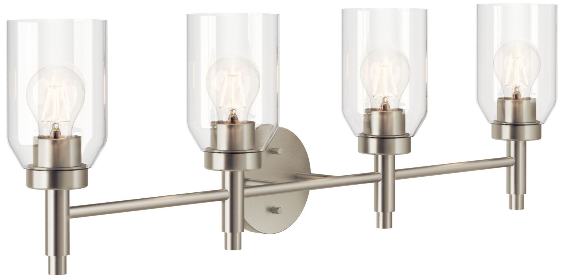 Madden 34 Inch 4 Light Vanity with Clear Glass in Brushed Nickel