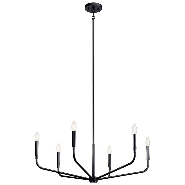 Image 1 Madden Black Chandelier 6Lt