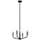 Madden Black Chandelier/Semi Flush Mount 4Lt