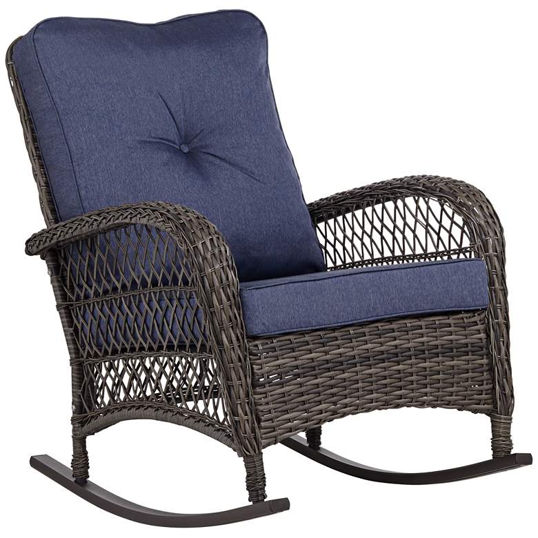 Image 2 Madden Blue Outdoor Rocking Chair