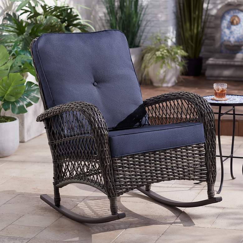 Image 1 Madden Blue Outdoor Rocking Chair