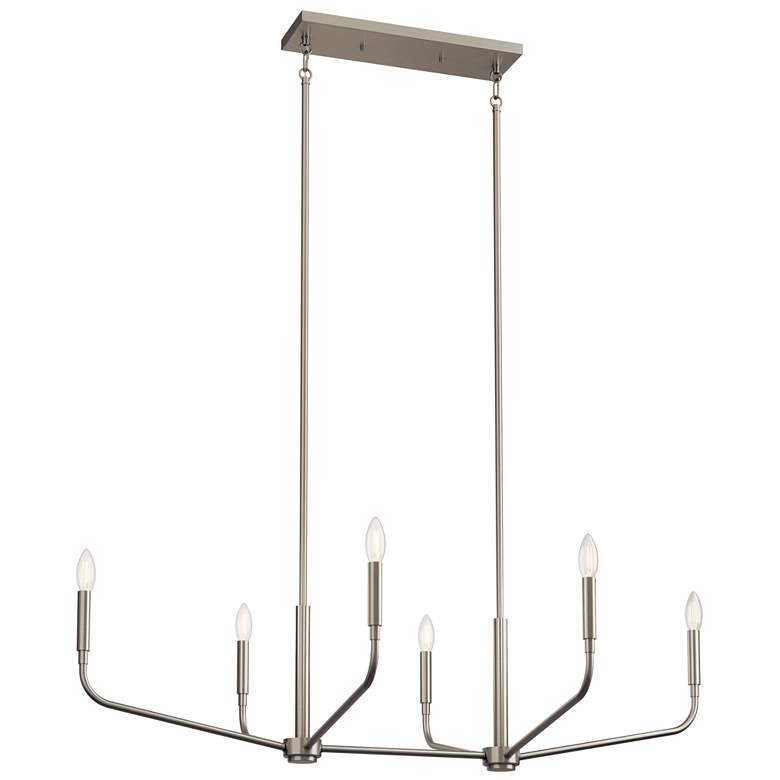 Image 1 Madden Brushed Nickel Linear Chandelier 6Lt