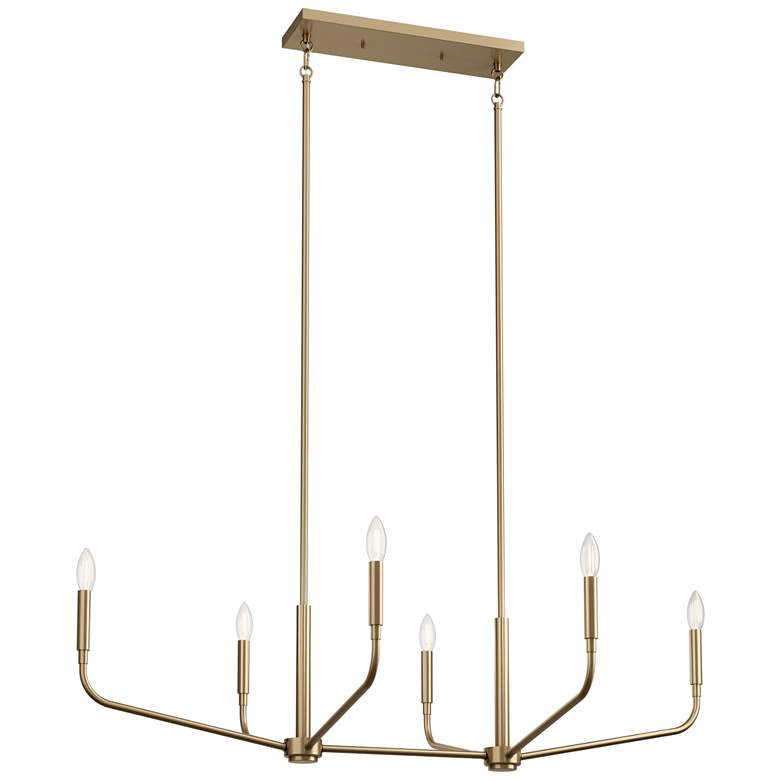 Image 1 Madden Champagne Bronze Linear Chandelier 6Lt