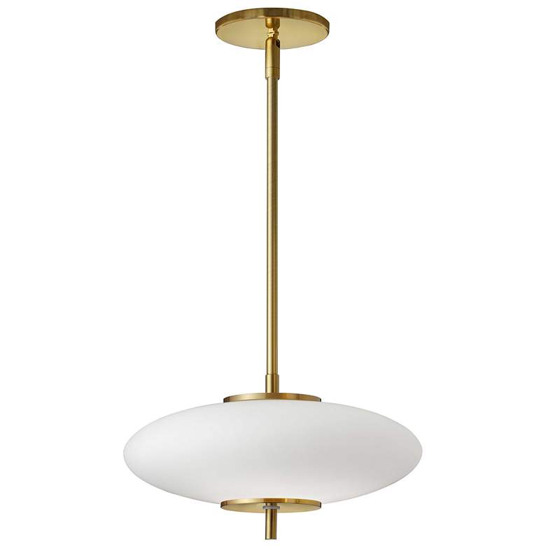 Image 1 Maddie 12 inch Wide Aged Brass 16W LED Pendant