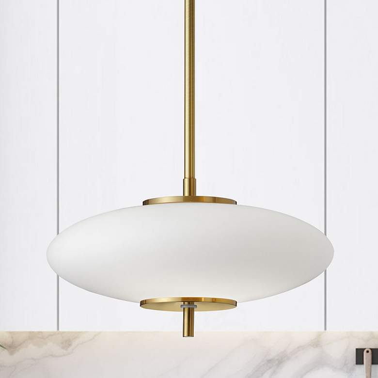 Image 1 Maddie 12" Wide Aged Brass 16W LED Pendant