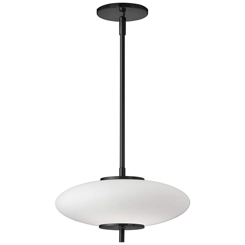 Image 1 Maddie 12" Wide Matte Black 16W LED Pendant