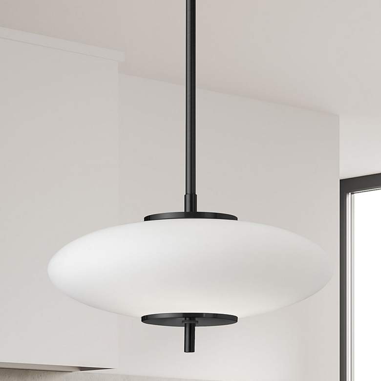 Image 1 Maddie 12" Wide Matte Black 16W LED Pendant