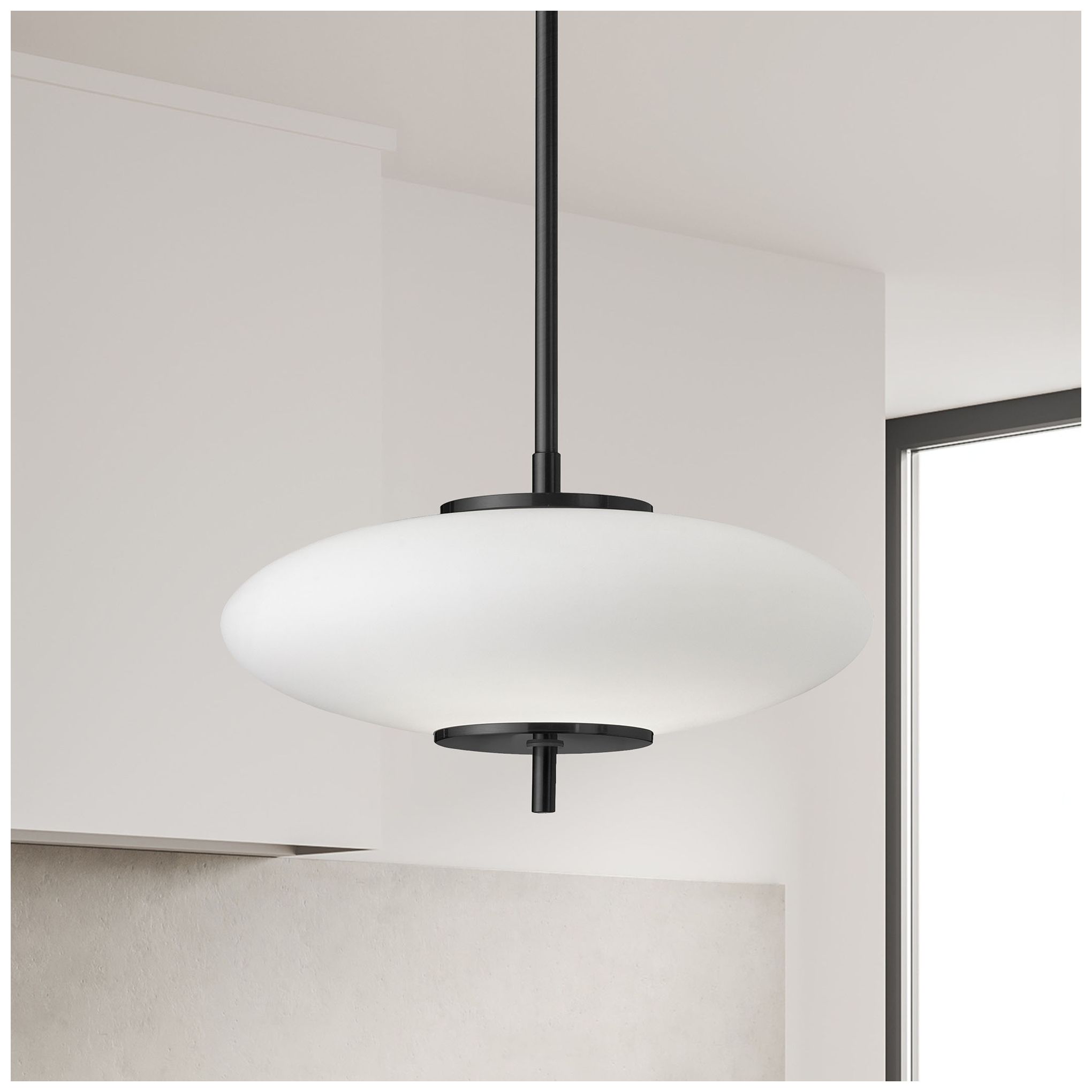 Image 3 Maddie 12" Wide Matte Black 16W LED Pendant more views